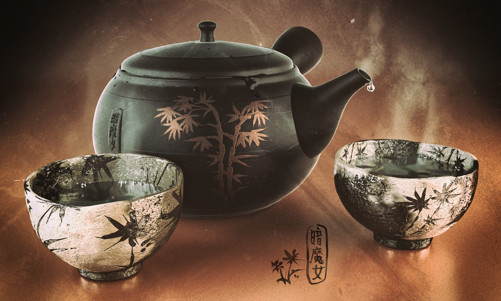 Service à thé dans un style traditionnel.